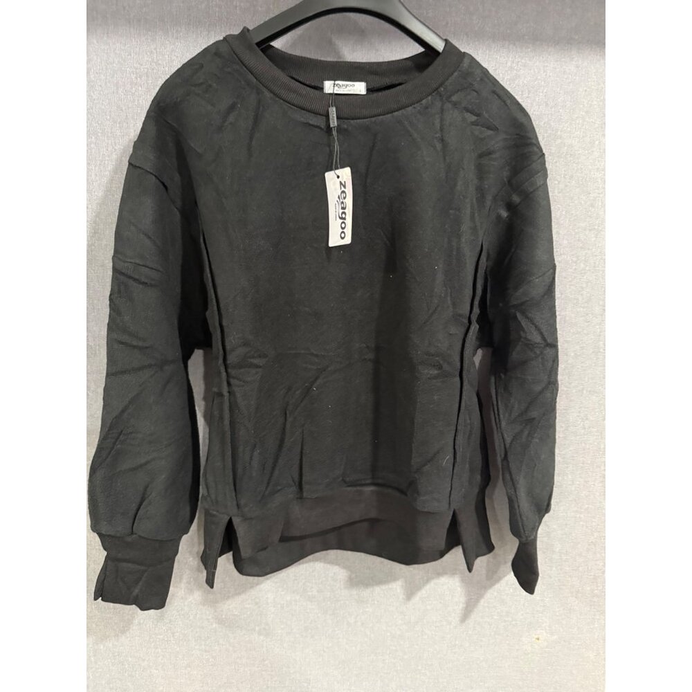 Zeagoo Womens Oversize Black Long Sleeve Pullover Sweatshirt S